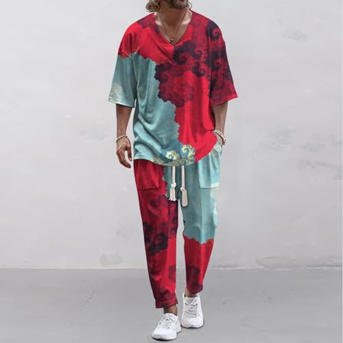 Survêtement multicolore homme arc-en-ciel ensemble 2 pièces
