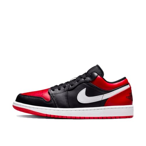 Nike Air Jordan 1 Low para hombre, Negro/Blanco/Rojo (Black/White/Gym Red), 45 EU