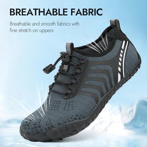 Image of ATHMILE Barefoot Water Shoes Women Men Wide Non Slip Aqua Beach River Pool