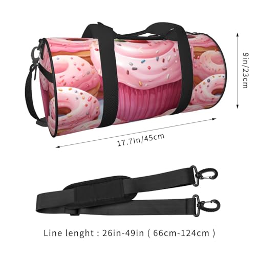 Travel Duffle Bag Lightweight Small Gym Bag Foldable Weekender Overnight Bags with Adjustable Shoulder Strap Carry On Tote Bags Donut and Cupcake Hospital Bag for Women Men2