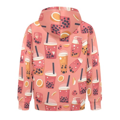 KLL Bubble Tea Pattern Unisex Girls Boys Sweatshirts Fashion Cool Hoodie Clothes with Kangaroo Pocket2