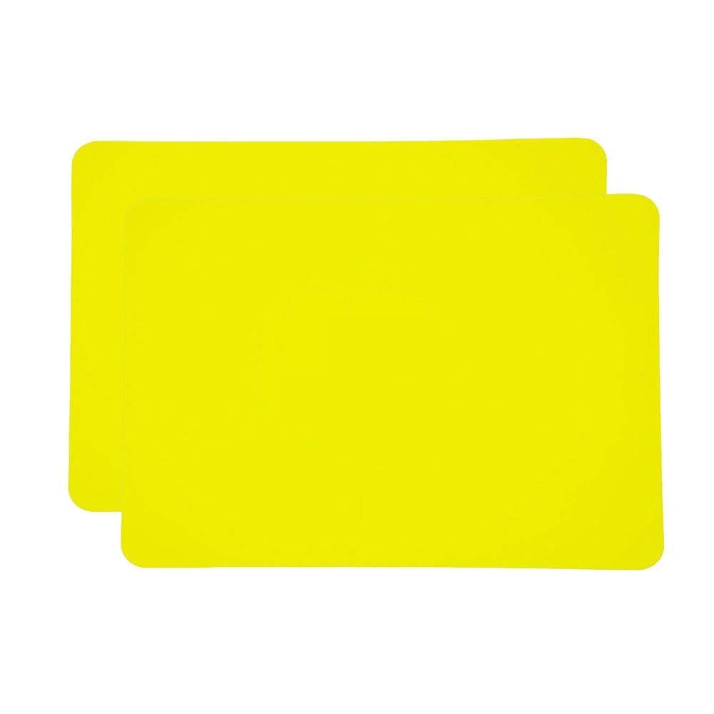 Jingu Yellow (T:0.1cm) 40X30cm Silicone Placemats For Kids, More Thicker And Heavier, Non Stick Heat Resistant Tablemat, Kitchen Dining Table Mats Place Mat (, 2)