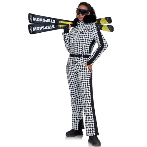 HOTIAN Womens Houndstooth Ski Jumpsuit