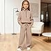 Girls 2 Piece Outfits Sweatsuit Half Zip Thumb Hole Pullover Sweatshirt and Sweatpant with Pockets Fleece Lined Winter Warm Sweatsuits Clothing Sets Fashion Tween Girls Tracksuits Athletic Jogger Sets