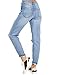 luvamia Women's Casual Ripped Jeans High Waisted Boyfriend Jeans Tapered Mom Jeans Denim Pants Nightfall Blue Size Medium