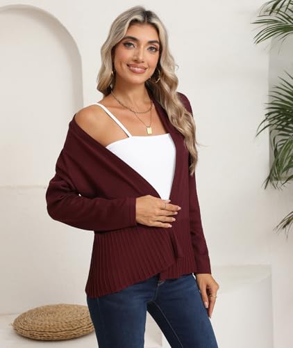 CZYINXIAN Women's Casual Long Sleeves Cropped Cardigan Trendy Open Front Knit Cardigans Outwear 20253