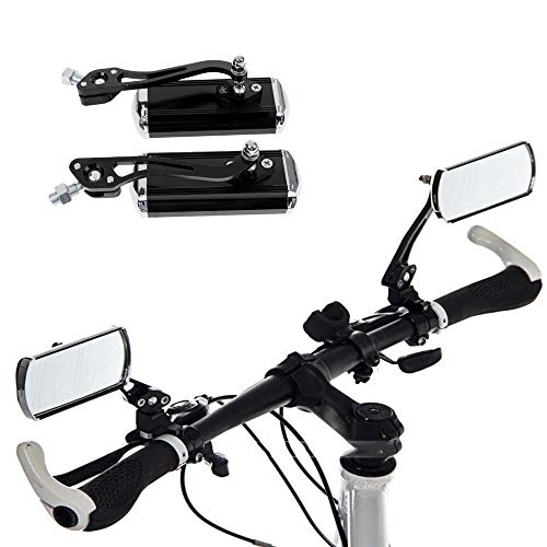 Gasea Espejo Retrovisor de Bicicleta de Montaña, Espejo de Aleación de Aluminio, Ajustable Espejos Retrovisores de Seguridad Flexibles Accesorios para Bicicletas