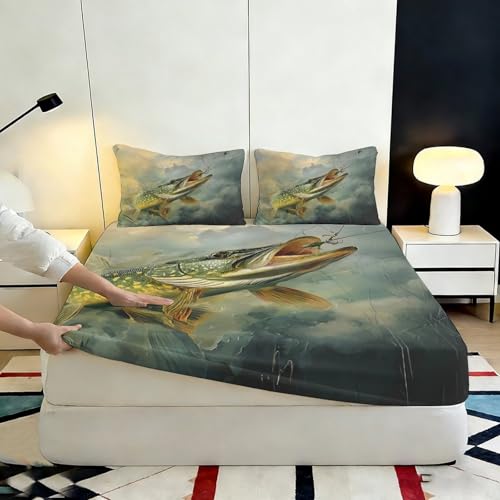 Drap housse poisson microfibre anti-plis pour matelas 90x200x25cm - 7