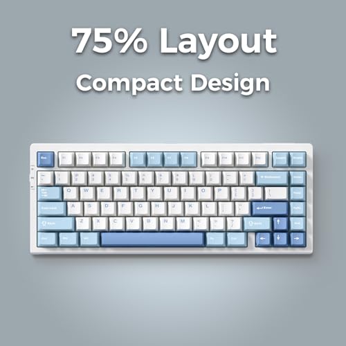 MCHOSE G75 Pro Wireless Mechanical Keyboard, Blue - Image 4