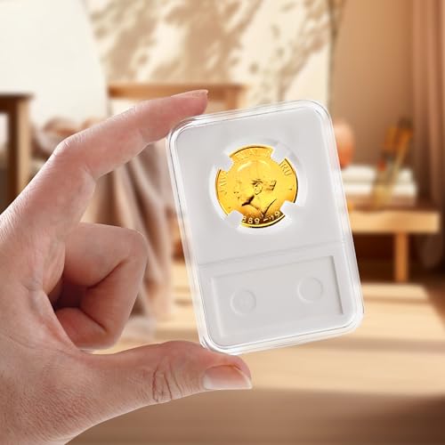 10 exhibidores acrílicos transparentes para monedas de 38mm miniatura 4
