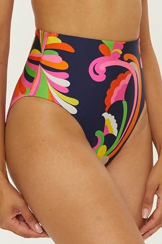 Trina Turk Women's Poolside High Waisted Bikini Bottom, Floral Print, Cheeky Coverage, Swimwear Separates2