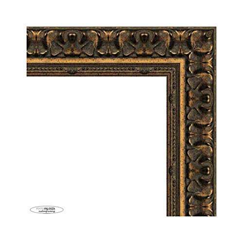 Poster Palooza 9x12 Ornate Antique Gold Complete Wood Picture Frame with UV Acrylic, Foam Board Backing, & Hardware