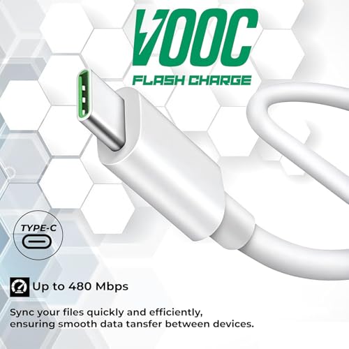 Image of Butee Original Supervooc 33W Type C Fast Charging Cable | Charge & Data Sync Compatible with Oppo F21 PRO / F21 PRO 5G / F21s PRO / F21s PRO 5G / F19 / F19s
