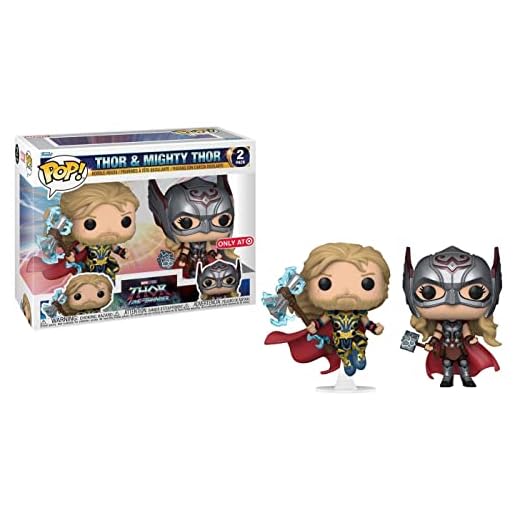 Funko POP! Marvel: Thor Love & Thunder - 2 Paquete - Thor & Mighty Thor - Thor: Love And Thunder - Figuras Miniaturas Coleccionables Para Exhibición - Idea De Regalo - Mercancía Oficial