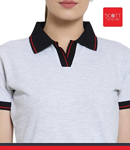 Image of Scott International Women's Regular Fit 100% Pure Organic Cotton Polo T-Shirt | Womens Polo Collar Neck T-Shirt | Cotton Plain Polo Neck Half Sleeve T-Shirt | Tshirts for Women