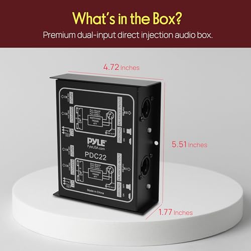 PylePro PDC22 Instrument to Balanced and Unbalanced Direct Box