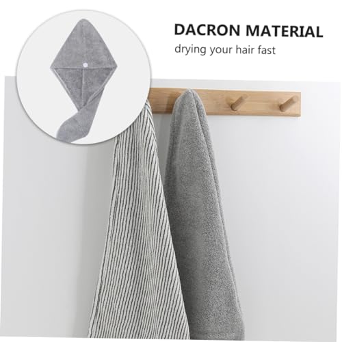 FRCOLOR 4 Peças Touca De Secagem De Cabelo Toalha De Lã Coral Doméstica Baotou Absorvente De Água De