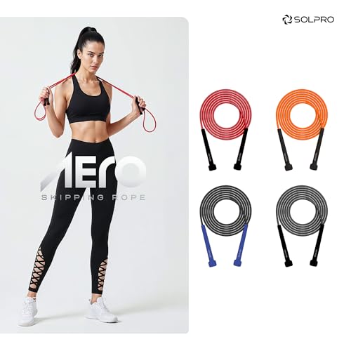 Image of Solpro Aero Adjustable Jump Rope Skipping Rope for men, women, kids, boys, girls | Unisex, Tangle-Free, Durable, Ideal for fitness, cardio, agility & home workouts