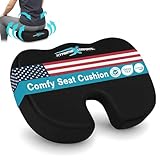 Coccyx Orthopedic Memory Foam Seat Cushion with Anti-Slip Bottom - Helps with Sciatica Back Pain - Perfect for Your Office Chair and Sitting on The Floor Gives Relief from Tailbone Pain