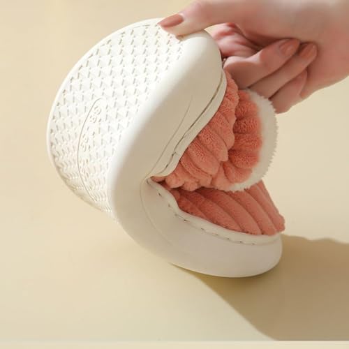 Puffy Slipper Booties for Women Men, Winter Fuzzy Warm Thick-Soled Plush House Cloud Slides, Cozy Indoor Outdoor Anti-Slip Soft Fleece Lined House Shoes3