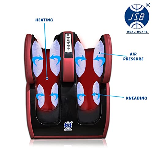 Image of JSB HF111 Leg Foot Massager Machine for Calf Pain Relief & Knee Heating (Red)
