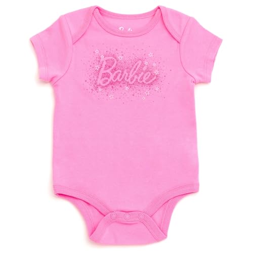 Barbie Baby Girls 3 Pack Bodysuits Newborn to Infant Sizes (Newborn - 24 Months)3