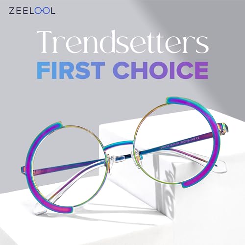 Image of Zeelool Vintage Metal Round Eyeglasses Frame for Women with Non-prescription Clear Lens ZJGM351423