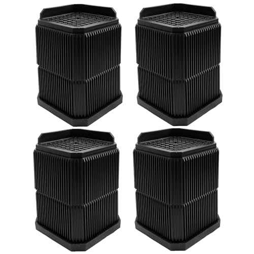 Umelee 洗濯機かさ上げ台 9.4cm高さ調整 6.4cm足対応 高さ調節器具 家電・家具向け 振動・騒音軽減 滑り止め 耐荷重1000kg 4個セット ブラック