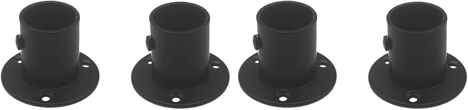 Classic Black Stainless Steel Closet Rod Flange Holder for Pipe (1")