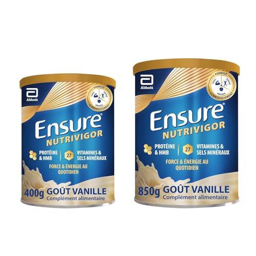 Ensure NutriVigor vanille 1.25 kg : complément alimentaire protéines et HMB pour alimentation