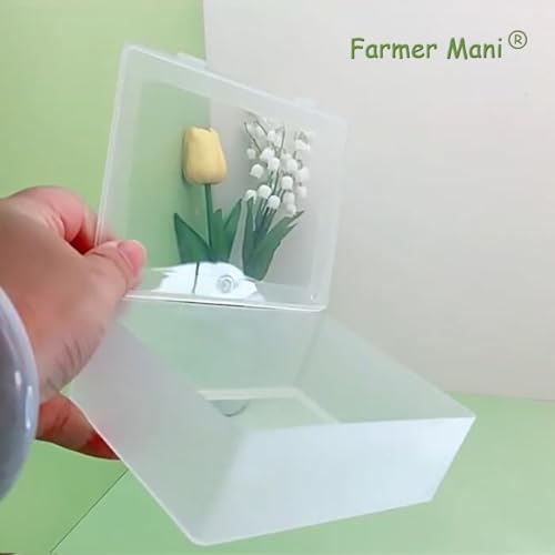 Image of 2 Pieces Rectangle Small Plastic Box Containers (5.2 x 3.86 x 1.69 inches) with Double Buckle for Collecting Small Items, Beads, Game Pieces, Business Cards, Crafts Accessories