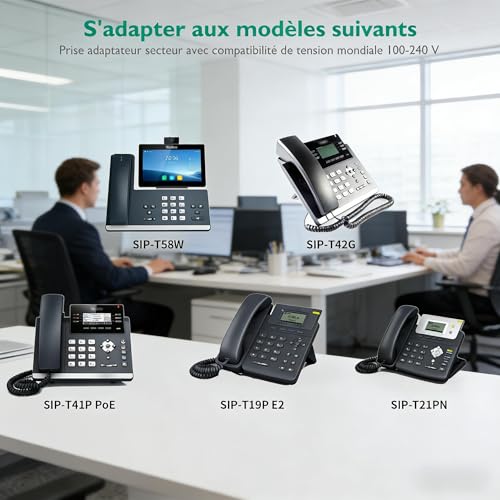 Netzteil 5V 2A Ladegerät für Yealink IP Phone T-Serie SIP-T54W SIP-T58W T31P T46U T41S, für TP-Link/Netgear/D-Link/Fanvil SIP-Phone ERSATZ Universal Ladestationen