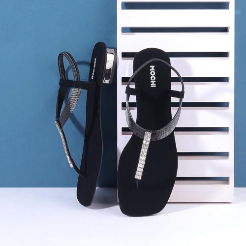 Image of Mochi Women Synthetic Flat Beaded Fashion Sandal