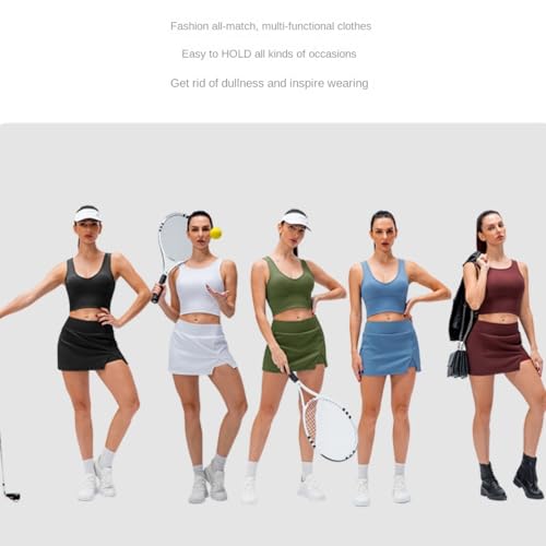 Saia feminina de tênis com shorts embutidos, colado ao corpo, mini golfe, com bolsos, verão, rosa, X