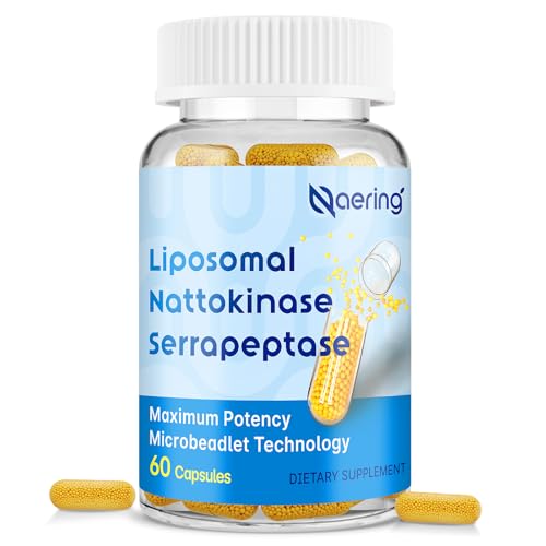 Liposomal Nattokinase 12,000 FU Serrapeptase 360,000 SPU Enzyme Supplement - Enriched with