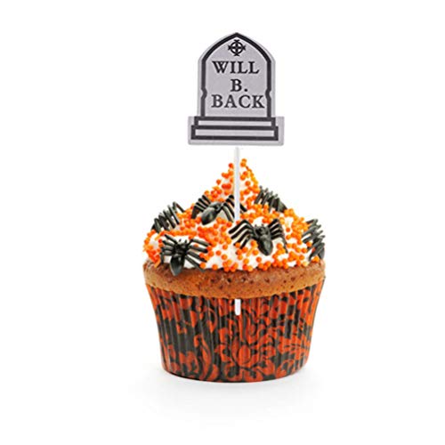 Gadpiparty 24Pcs Halloween Cake Toppers Grafstenen Kerkhof Cupcake Toppers Halloween Cake Decoraties Voor Halloween… - Afbeelding 3