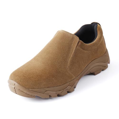 Image of Men's Leather Slip-on Shoes, Lightweight Comfortable Versatile Stylish Loafers with Steel Shank