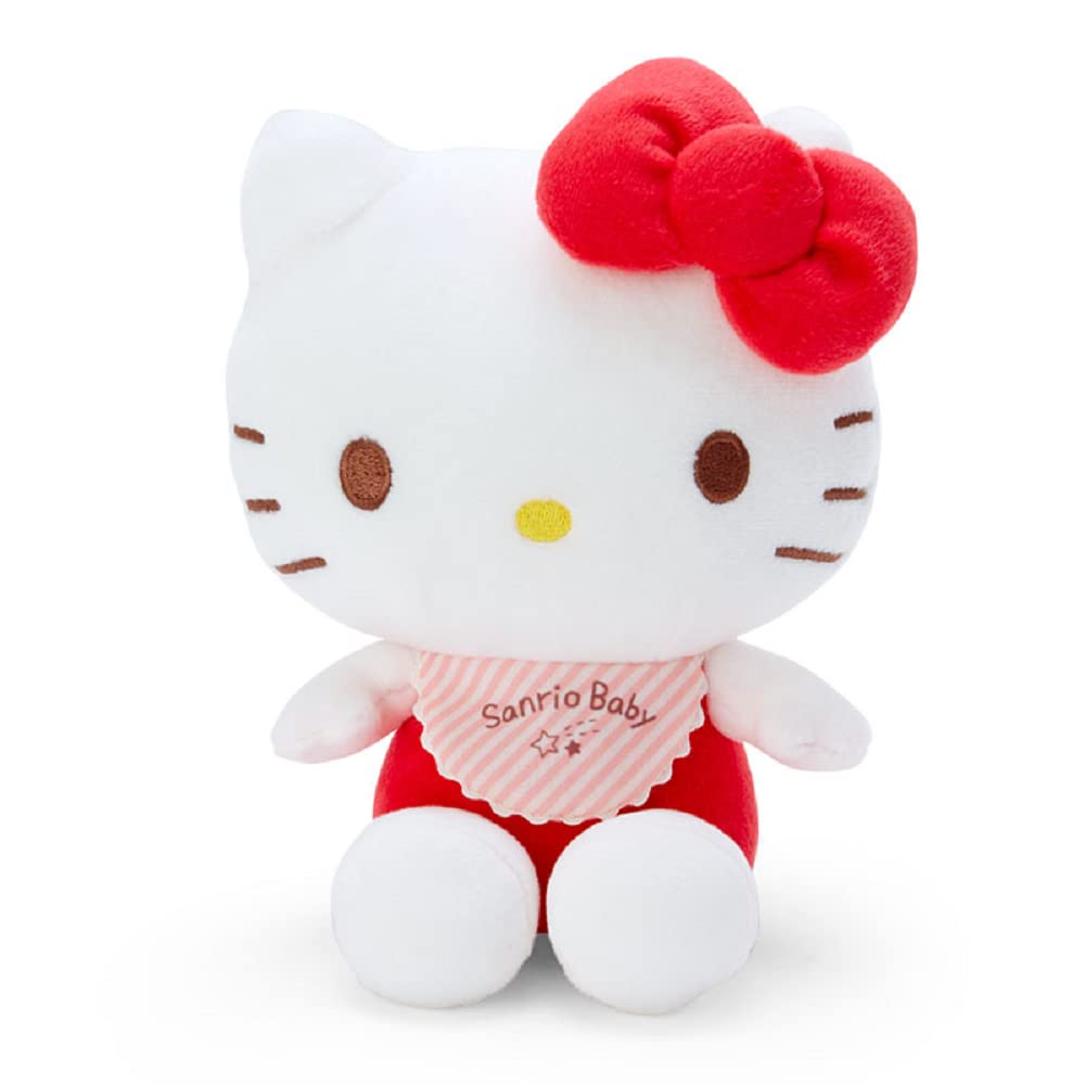 Sanrio Original Baby Hello Kitty Washable Plush with Resin Bell 7.08 Inches Japan Import with Kanji Love Sticker Original Package