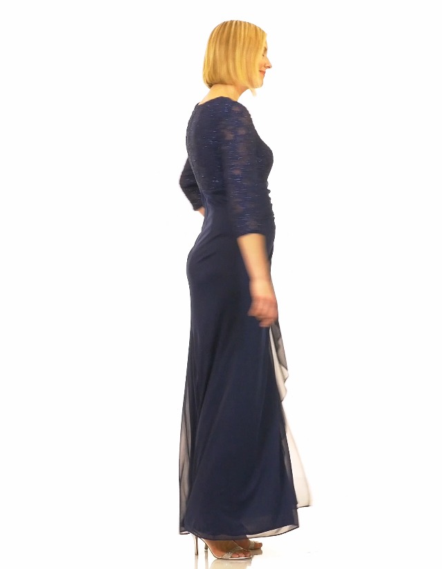 Watch Alex Evenings Petite Long Lace Top Empire Waist Dress on Amazon Live Watch Alex Evenings Petite Long Lace Top Empire Waist Dress on Amazon Live