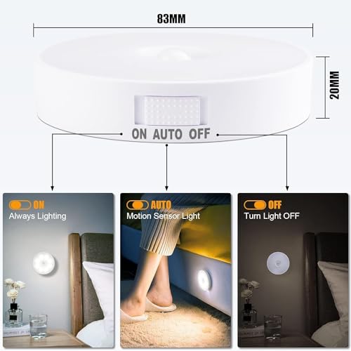 Image of Motion Sensor Light for Home with USB Charging Wireless Self Adhesive LED Magnetic Motion Activated Light Motion Sensor Rechargeable Light (2)