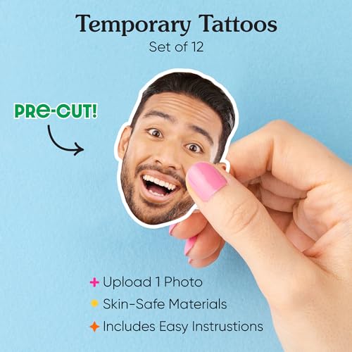 Big Dot of Happiness Custom Photo Fun Face - Party Favors - Fun Face Temporary Tattoos - Set of 124