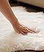 DPB Genuine Sheepskin Area Rug, 100% New Zealand Genuine Natural Luxury Fluffy Lambskin Throw for Sofa Chair Seat Cove Living Room Bedroom (Lvory, 2x3Ft)