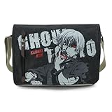 Larswon Canvas Shoulder Bag Anime Messenger Bag Crossbody Bag Satchel Kaneki School Bag Gray