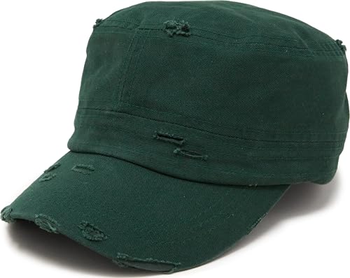 Image of Funky Junque Newsboy Hat for Women - Distressed Cadet Cap, Army Military Style Vintage Baseball Hat