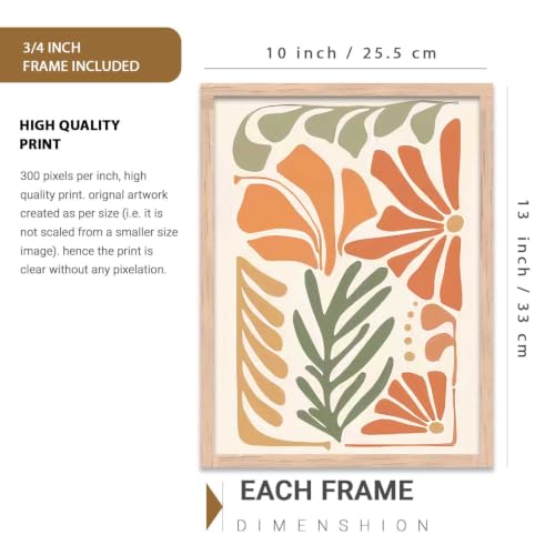 Image of kotart Modern Home Decor Boho Painting Decorative Wall Art poster With Frame For Living Room Bed Room Hotel Wall Decor Digital Reprint Set of 3