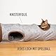 KaraLuna Premium Katzentunnel 120 x 24 cm I 3 Gucklöcher & Spielbälle I Katzen Spieltunnel Faltbar Katzenspielzeug Katzen Tunnel Rascheltunnel Höhle Rolle Cat Tunnel Katze grau Kaninchen XXL
