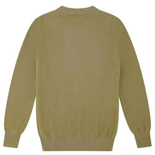 Image of CUNYI Boys Girls Crewneck Sweater Long Sleeve School Uniform Pullover Thermal Wool Solid Knit Top