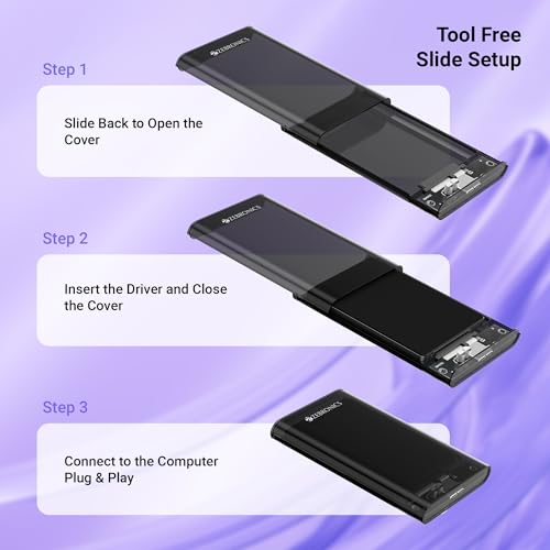 Image of Zebronics 2.5 inch SSD /HDD Enclosure, Max. 4TB Storage, Upto 5Gbps Transfer Speed, Tool-Free Slide Design, USB to Micro B Connector, Windows, Mac, Linux Support, Translucent Case (CSH102)