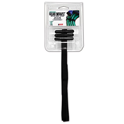 Alliance Rubber 08212 Stretchable EPDM Rubber Gear Wrapz for Cable Management and Garage Organization (3 Pack of 10" x 9/16", Black)