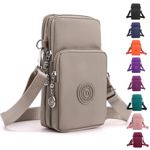 Pequenas bolsas transversais para mulheres, mini bolsas de celular carteiras de pulso bolsa de ombro bolsa de braço bolsa de viagem, Camelo, Small